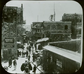 Jeruzalem, binnen de Jaffa-poort, ca. 1880